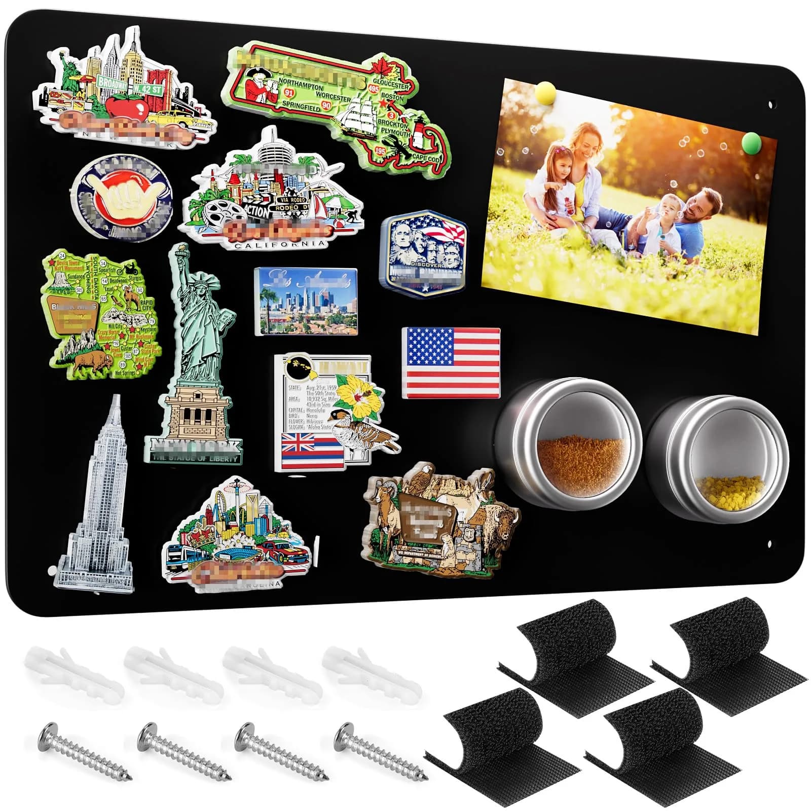 MaxGear Magnetic Board for Wall 17.5" x 11.4" Black Metal Magnet Board | Versatile Magnetic Display