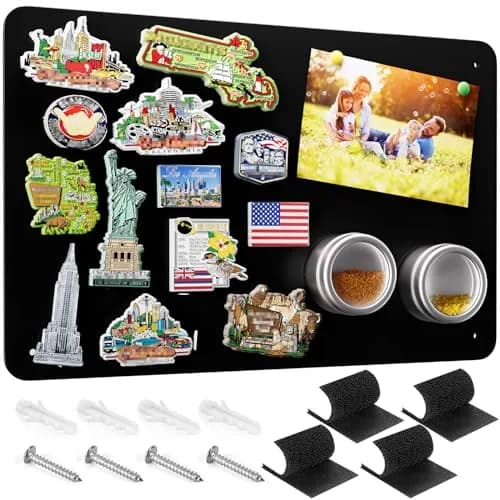 MaxGear Magnetic Board for Wall 17.5" x 11.4" Black Metal Magnet Board | Versatile Magnetic Display thumbnail 1