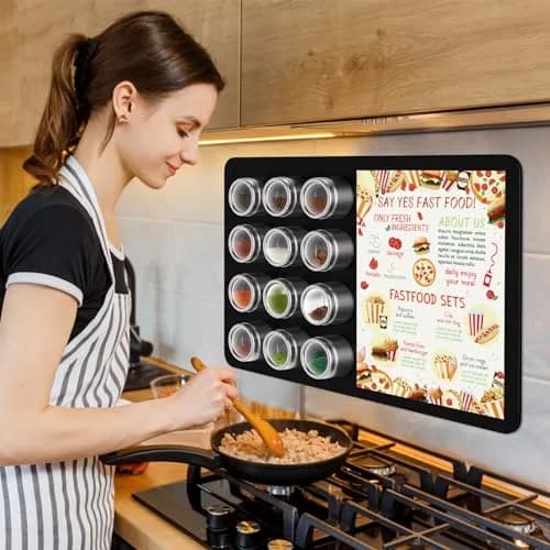 MaxGear Magnetic Board for Wall 17.5" x 11.4" Black Metal Magnet Board | Versatile Magnetic Display thumbnail 6