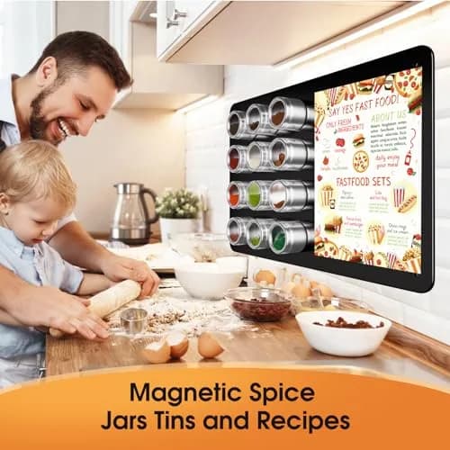 MaxGear Magnetic Board for Wall 17.5" x 11.4" Black Metal Magnet Board | Versatile Magnetic Display thumbnail 9
