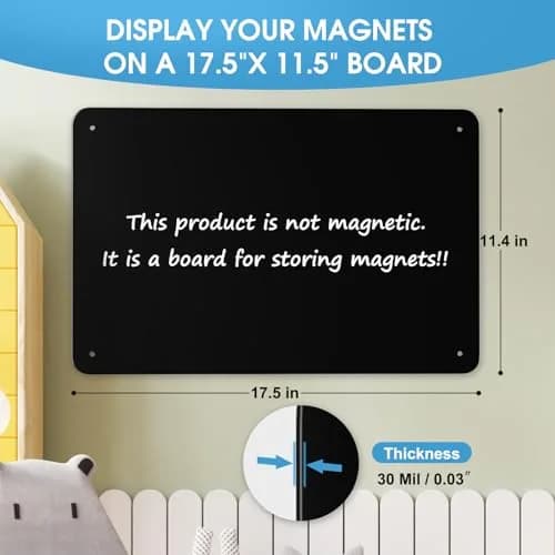 MaxGear Magnetic Board for Wall 17.5" x 11.4" Black Metal Magnet Board | Versatile Magnetic Display thumbnail 3