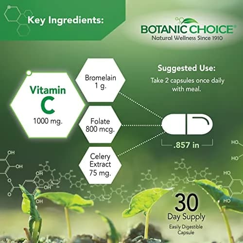 Botanic Choice Uric Acid Complex Celery Seed & Bromelain 60 Count (Pack of 2) | Supports Joint Comfort & Uric Acid Balance thumbnail 3
