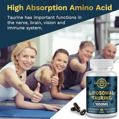 lipmaxmall Liposomal Taurine Supplement 1000mg | High Absorption Amino Acid for Heart, Nerve, Brain, Visual thumbnail 4