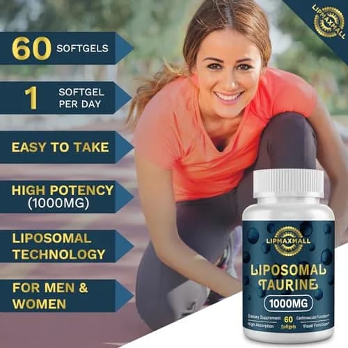 lipmaxmall Liposomal Taurine Supplement 1000mg | High Absorption Amino Acid for Heart, Nerve, Brain, Visual thumbnail 6