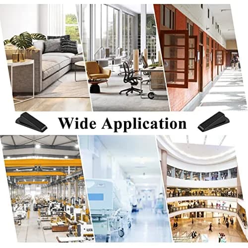 Utron Black Rubber Door Stoppers 12 Pack | Floor Mount, 12cm (4.8in) L x 5.6cm (2.2in) W x 3.3cm (1.3in) H thumbnail 6