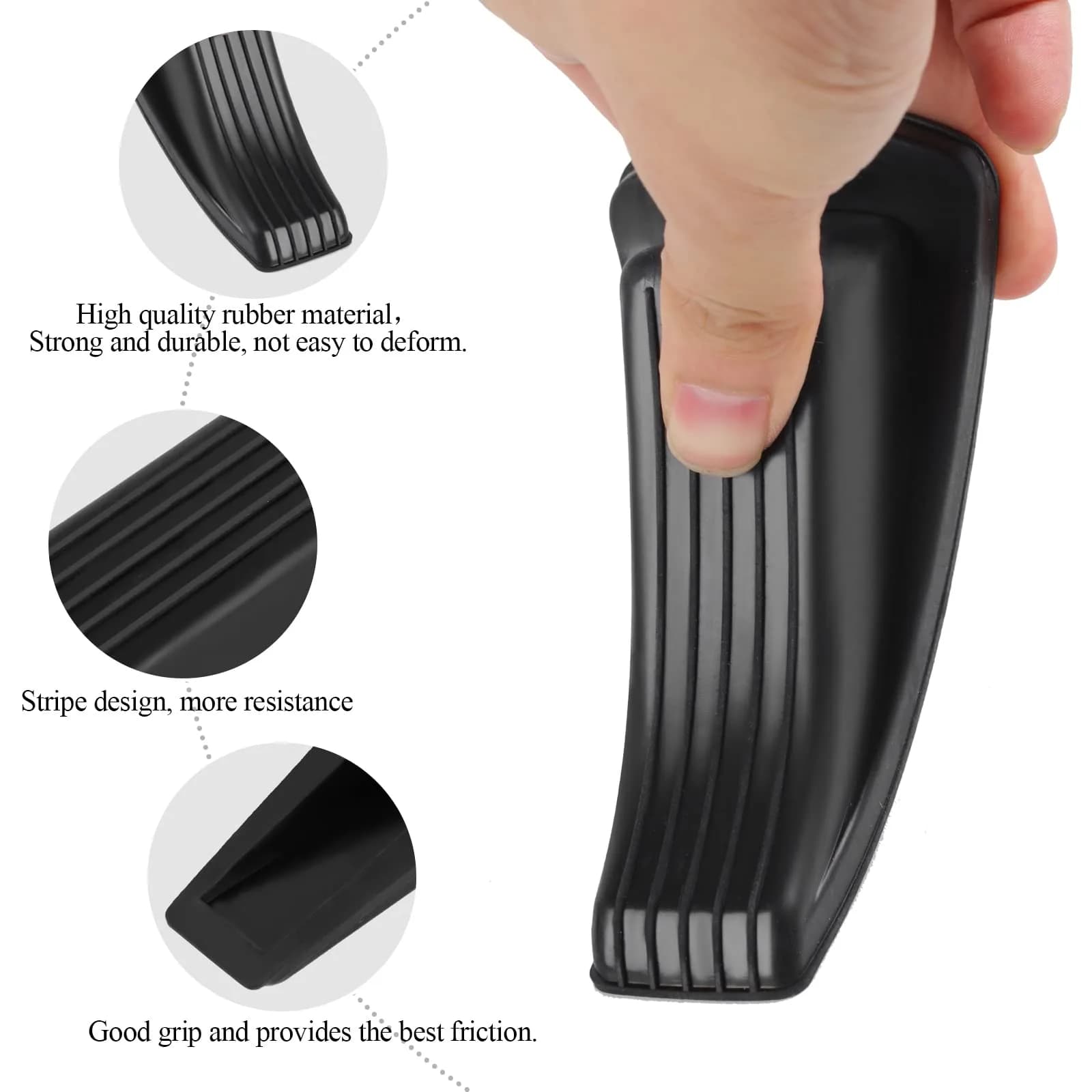 Utron Heavy Duty Rubber Door Stoppers (12-Pack, Black) | Value Pack for Floor Stability - view 3