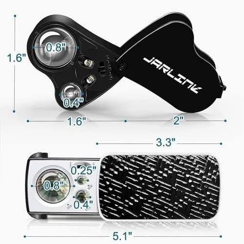 JARLINK Jewelry Loupe 30X 60X 90X LED UV Illuminated Magnifier for Jewelry, Coins & Gems thumbnail 7