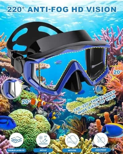 AQUA A DIVE SPORTS Single Lens Diving Mask Blue | 180° Wide Field of View thumbnail 4