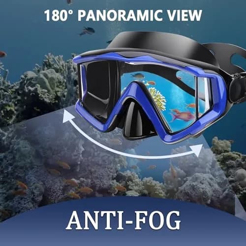 AQUA A DIVE SPORTS Single Lens Diving Mask Blue | 180° Wide Field of View thumbnail 5