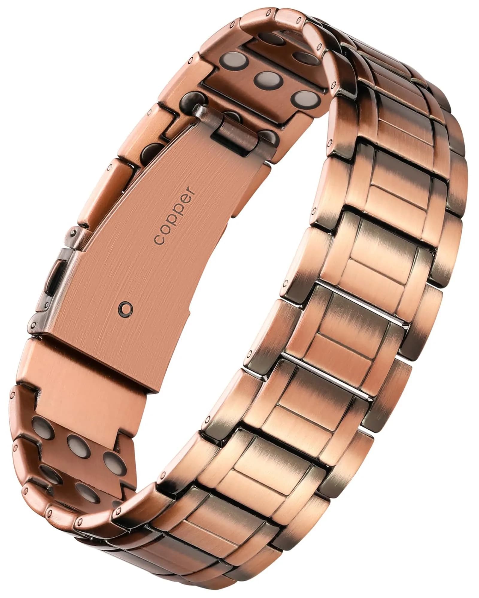 Feraco Pure Copper Magnetic Bracelet for Men | 22cm (8.66'') Adjustable
