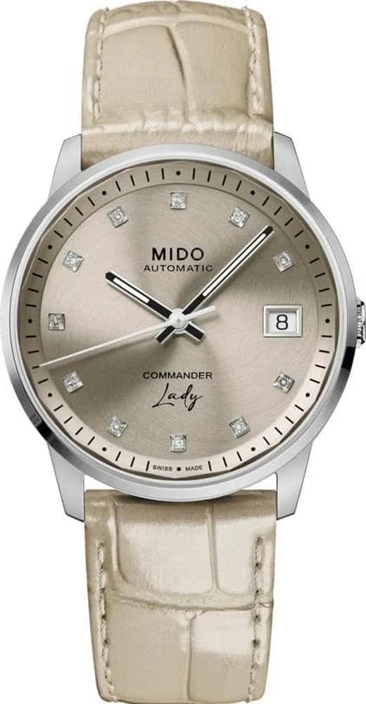 MIDO Commander Lady Swiss Automatic Watch 35mm | Elegant Femininity with Diamond Markers - main product image