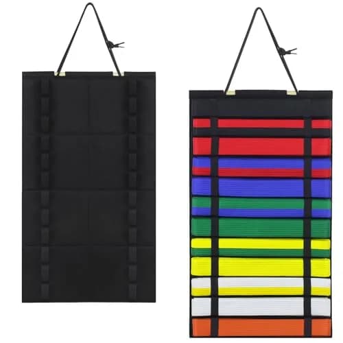 SANJHFF Karate Belt Display Rack Holds 12 Belts | Wall-Mount Martial Arts Organizer thumbnail 1