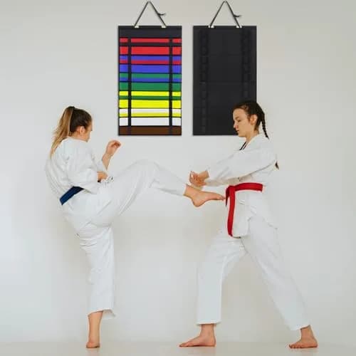 SANJHFF Karate Belt Display Rack Holds 12 Belts | Wall-Mount Martial Arts Organizer thumbnail 3