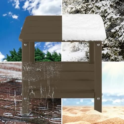 ABCPATIO Patio Side Table HDPE Double Layer Storage Square Dark Brown | Weather-Resistant & Cost-Effective thumbnail 3