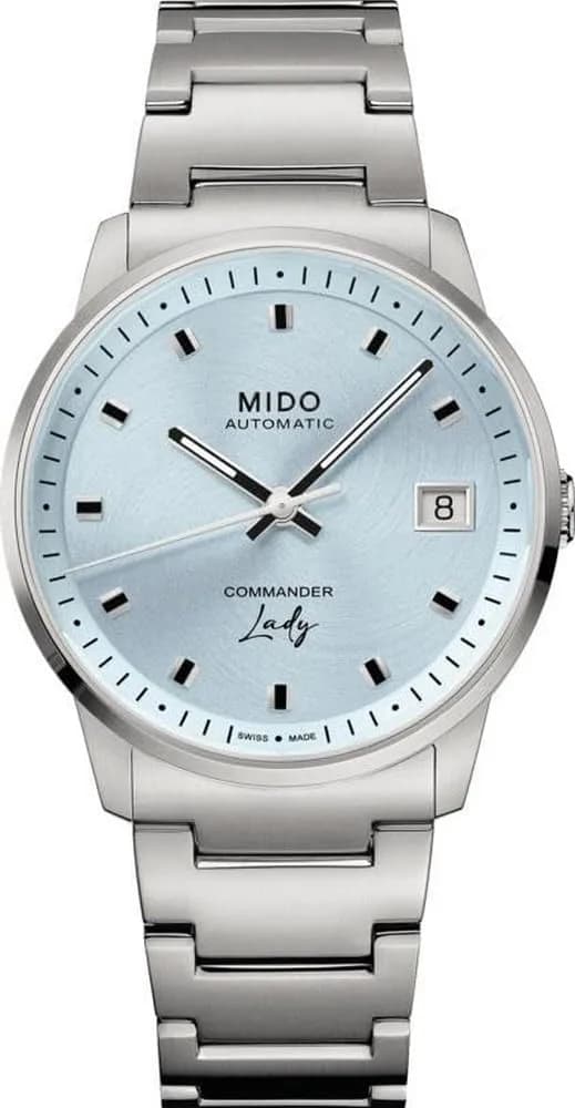 MIDO Commander Lady - Swiss Automatic Watch for Women - Blue Dial - 35mm Stainless Steel Case