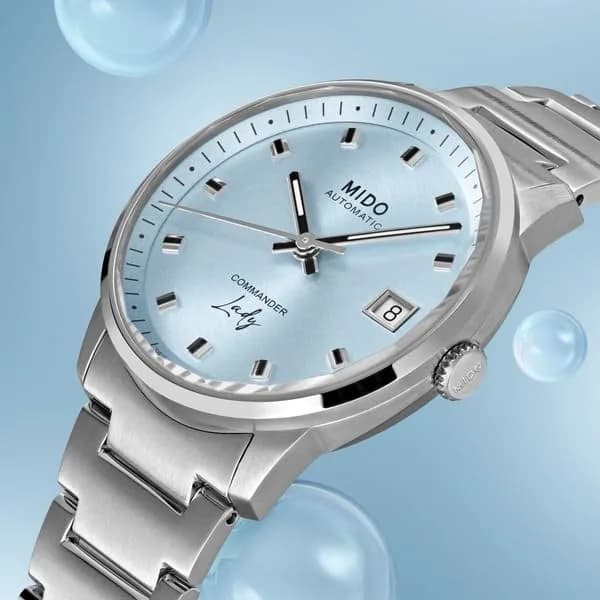 MIDO Commander Lady - Swiss Automatic Watch for Women - Blue Dial - 35mm Stainless Steel Case thumbnail 2
