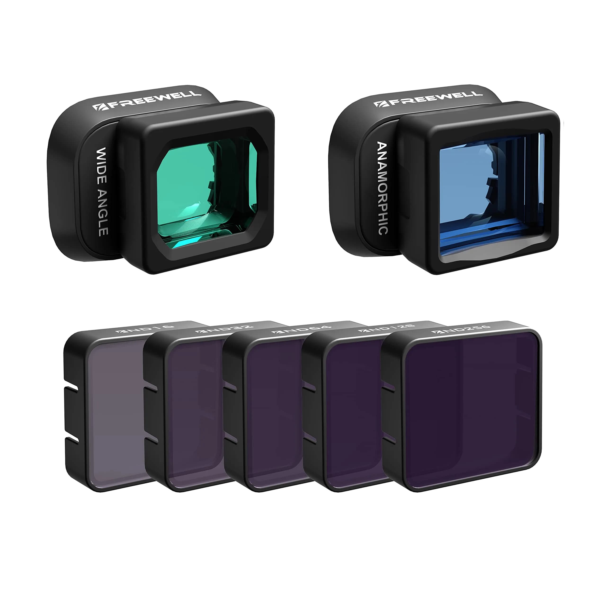 Freewell Wide Angle & Anamorphic Lens Kit for DJI Mini 4 Pro | 111° FOV & 1.19x Cinematic Squeeze - main product image