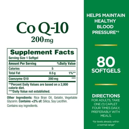 Nature's Bounty CoQ10 200mg Rapid Release Softgels, 240 Count | Supports Heart Health & Cellular Energy thumbnail 2
