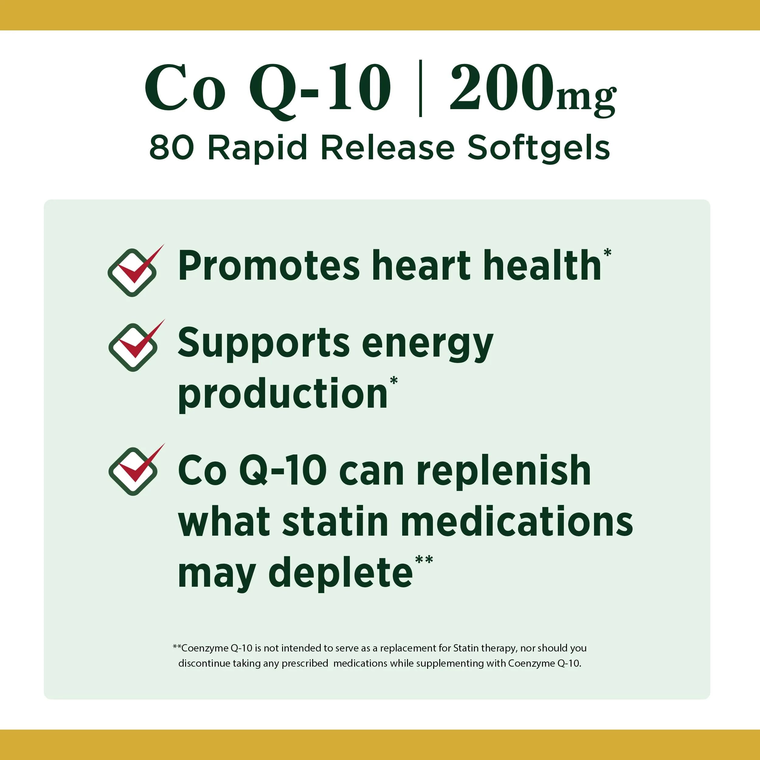 Nature's Bounty CoQ10 200mg Rapid Release Softgels, 240 Count | Supports Heart Health & Cellular Energy - view 3