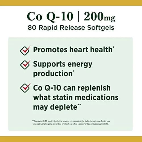 Nature's Bounty CoQ10 200mg Rapid Release Softgels, 240 Count | Supports Heart Health & Cellular Energy thumbnail 3