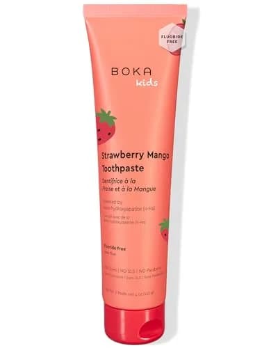 Boka Kids Toothpaste Orange Cream Nano Hydroxyapatite Fluoride-Free 113g (4 Oz) | Enamel Care for Kids Ages 1+ — 4 Ounce / A. Strawberry Mango