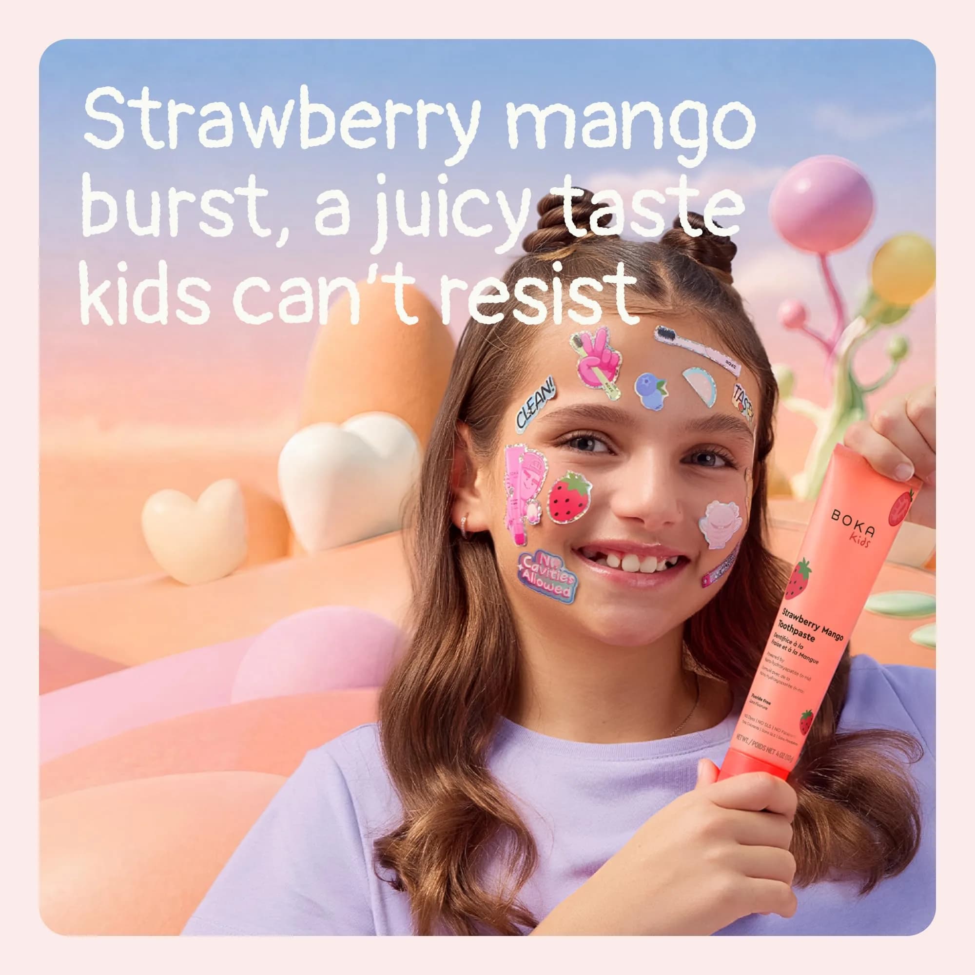 Boka Kids Toothpaste Strawberry Mango Nano Hydroxyapatite Fluoride-Free 4 oz (113 g) | Dentist Recommended for Enamel Care - view 6