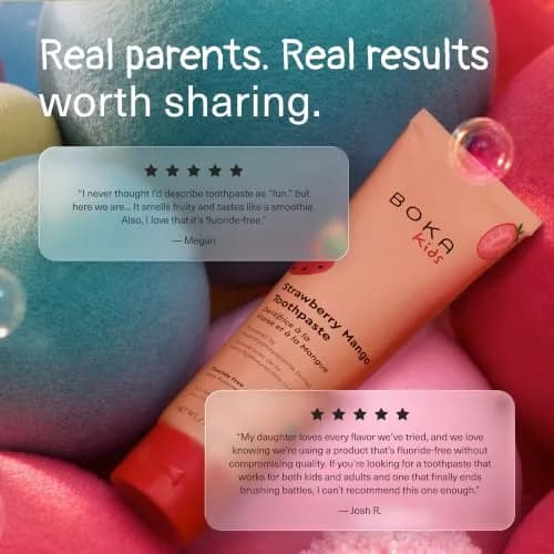 Boka Kids Toothpaste Strawberry Mango Nano Hydroxyapatite Fluoride-Free 4 oz (113 g) | Dentist Recommended for Enamel Care thumbnail 8
