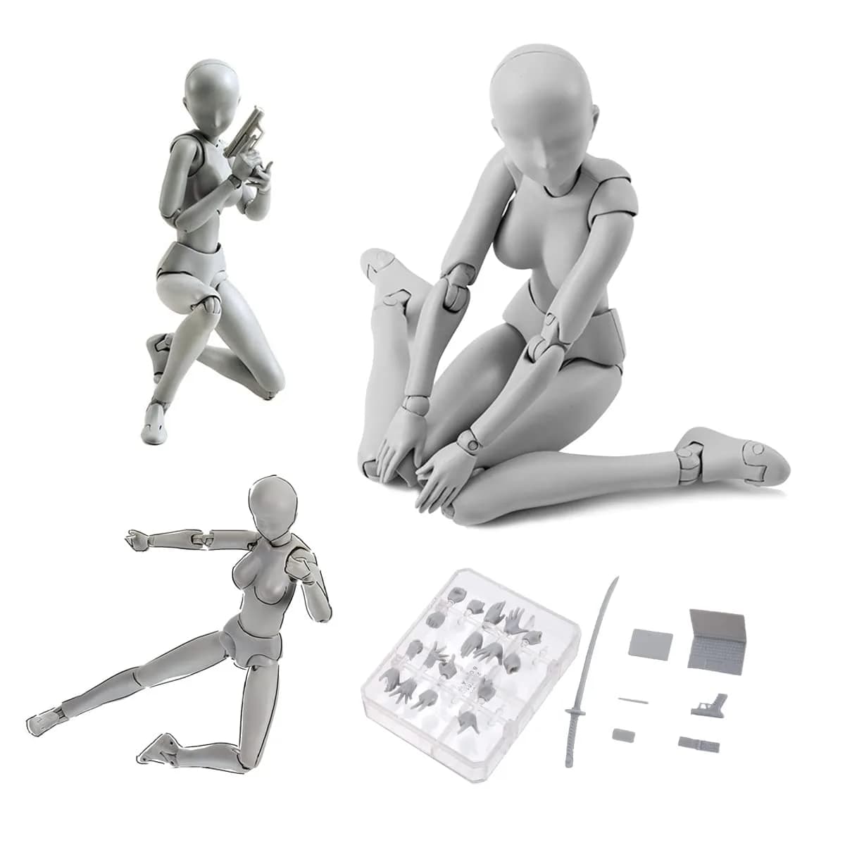 Haniforever Female Art Mannequin Figure 12.7 cm (5 in) | Poseable Model for Drawing & Sketching - main product image