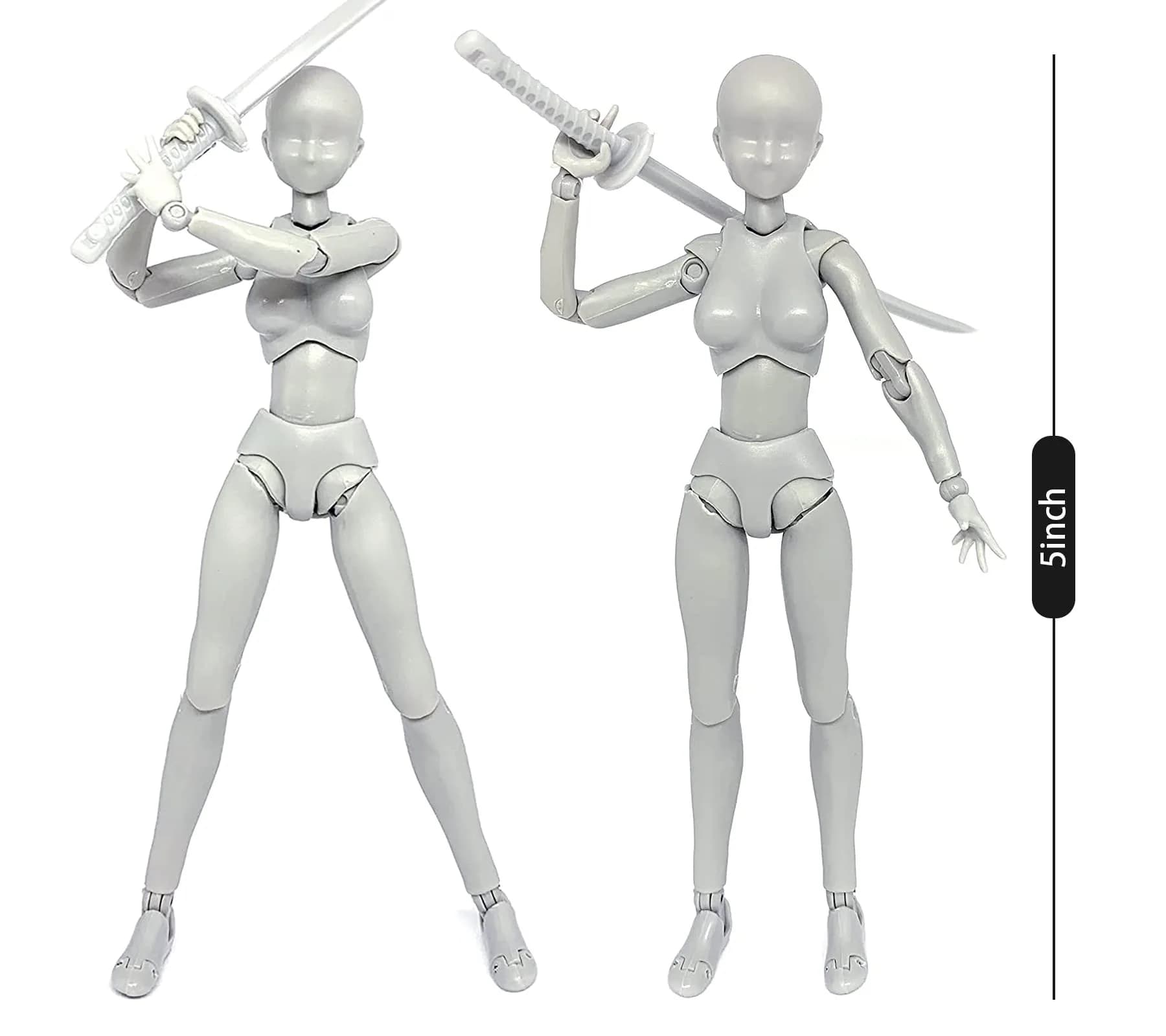 Haniforever Female Art Mannequin Figure 12.7 cm (5 in) | Poseable Model for Drawing & Sketching - view 5