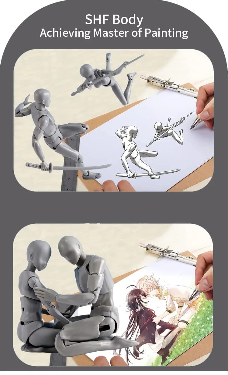 Haniforever Female Art Mannequin Figure 12.7 cm (5 in) | Poseable Model for Drawing & Sketching - view 7