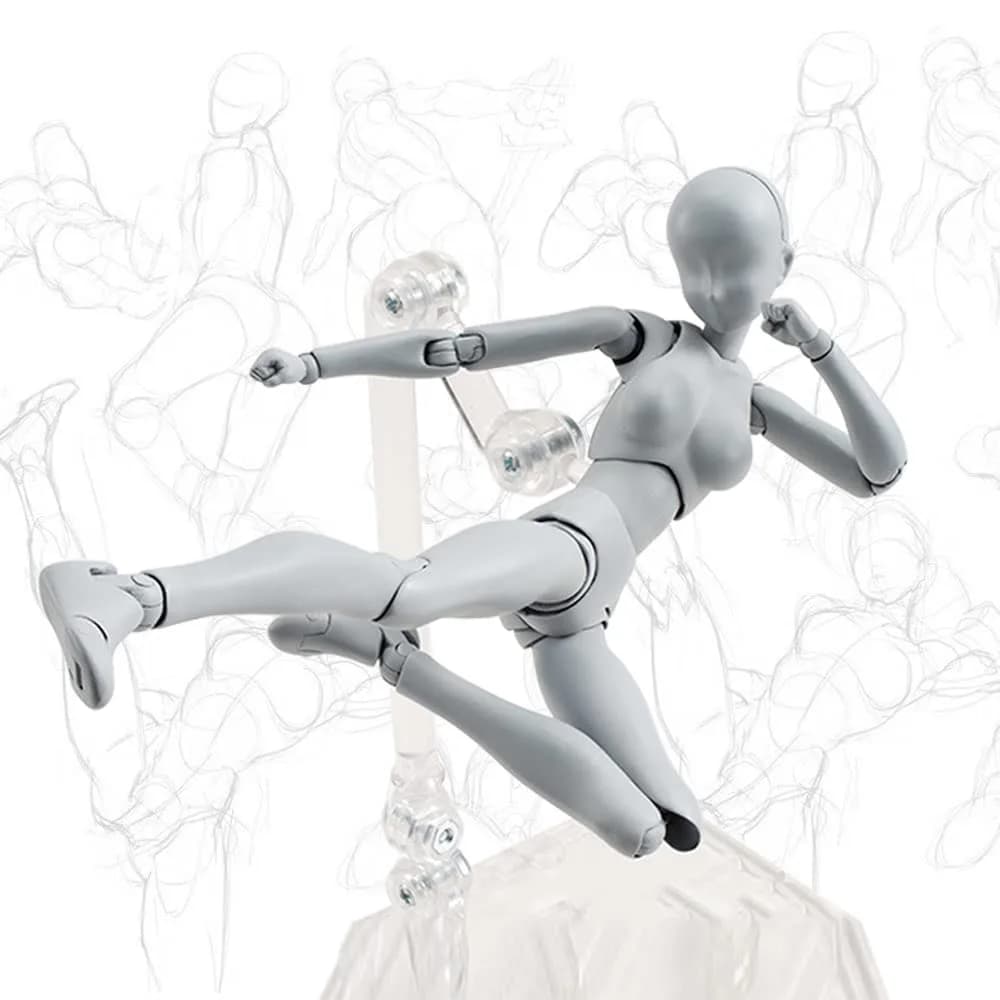 Haniforever Female Art Mannequin Figure 12.7 cm (5 in) | Poseable Model for Drawing & Sketching - view 2