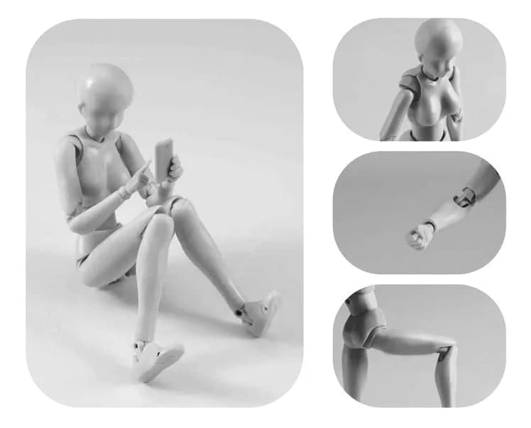 Haniforever Female Art Mannequin Figure 12.7 cm (5 in) | Poseable Model for Drawing & Sketching - view 3