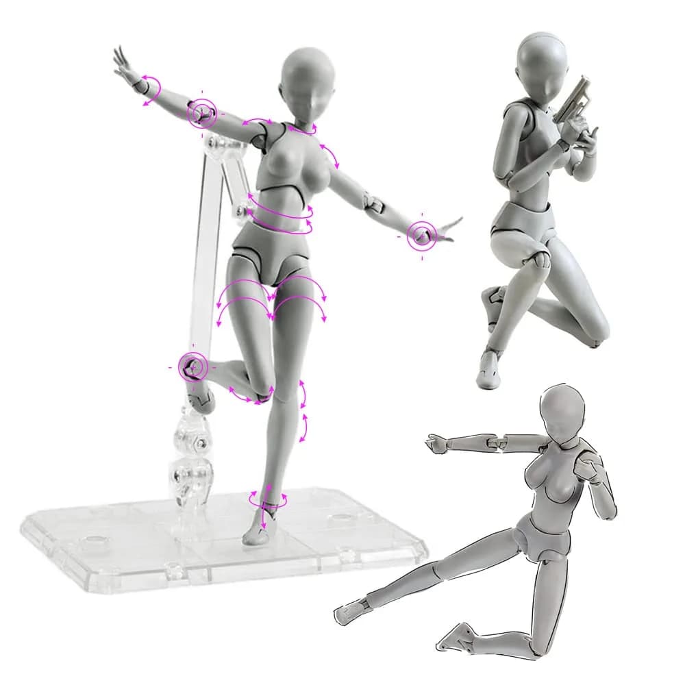 Haniforever Female Art Mannequin Figure 12.7 cm (5 in) | Poseable Model for Drawing & Sketching - view 4