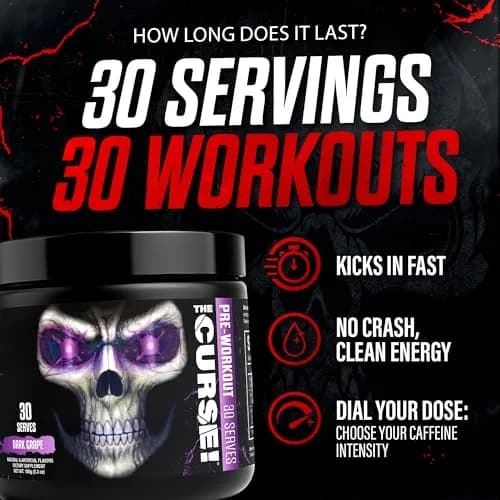 JNX The Curse! Pre Workout Powder with Creatine 155mg, Watermelon | High-Energy, Focus & Pumps (70-120 chars) thumbnail 2
