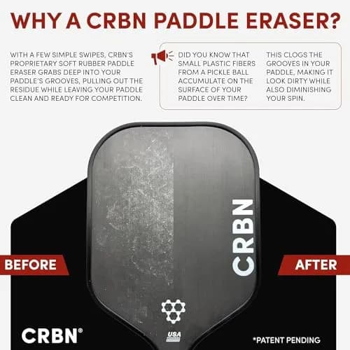 CRBN Pickleball Paddle Eraser - Red 2-Pack | Cleans Carbon Fiber & Raw Surfaces thumbnail 2