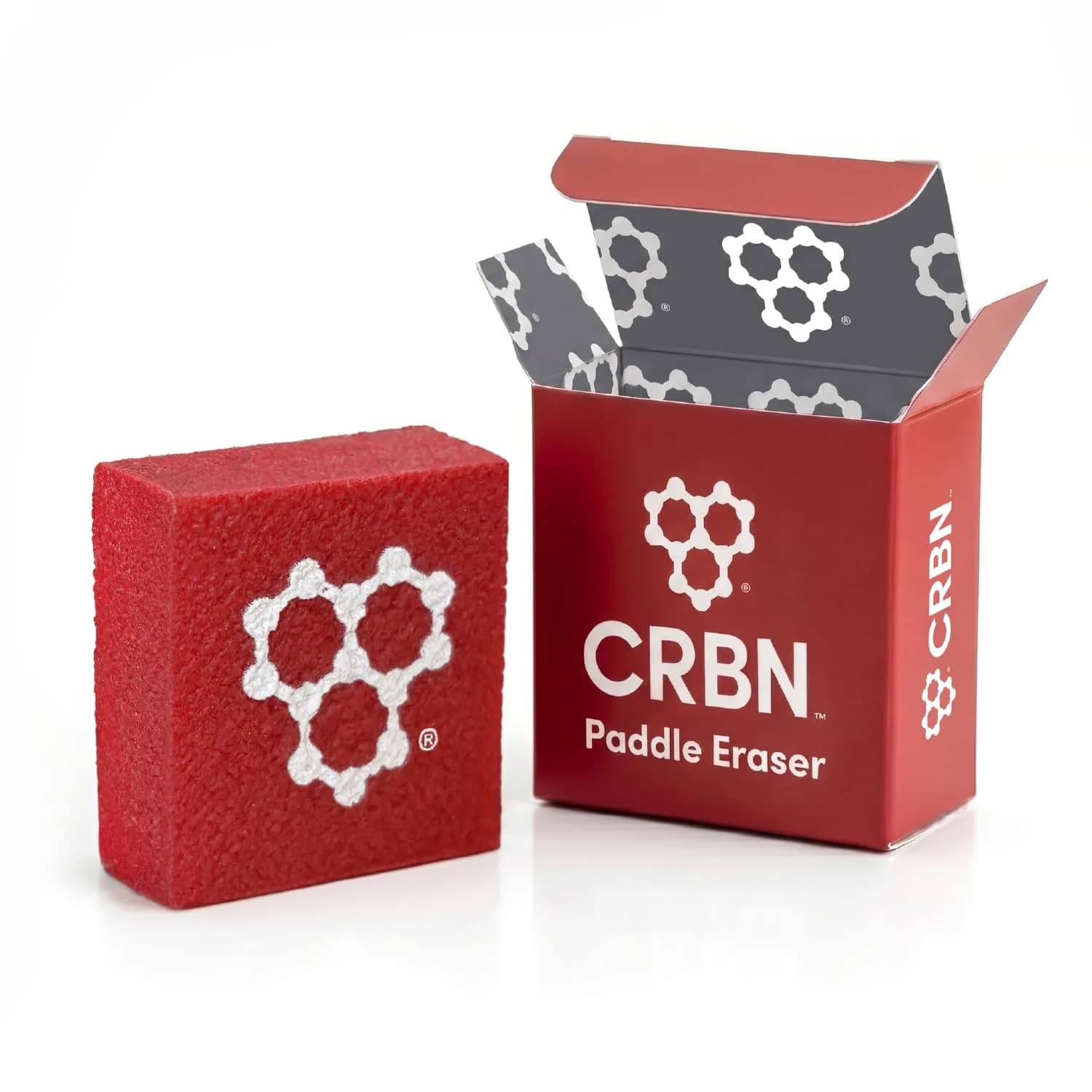 CRBN Pickleball Paddle Eraser (Black, 2-Pack) | Cleans Carbon Fiber Paddles — Red