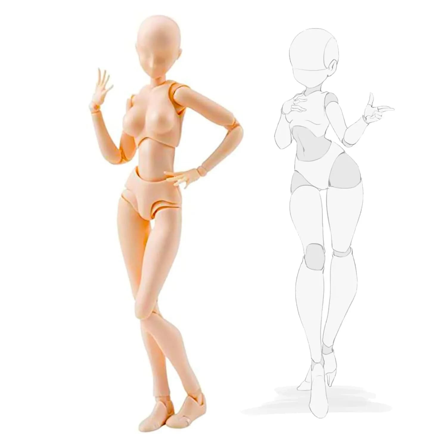 Haniforever Female Artist Manikin Figure 12.7cm (5 in) | Posable for Sketching & Painting - view 6