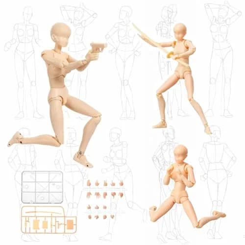 Haniforever Female Artist Manikin Figure 12.7cm (5 in) | Posable for Sketching & Painting thumbnail 7