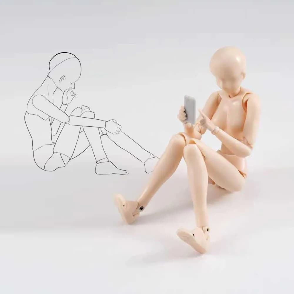 Haniforever Female Artist Manikin Figure 12.7cm (5 in) | Posable for Sketching & Painting - view 2