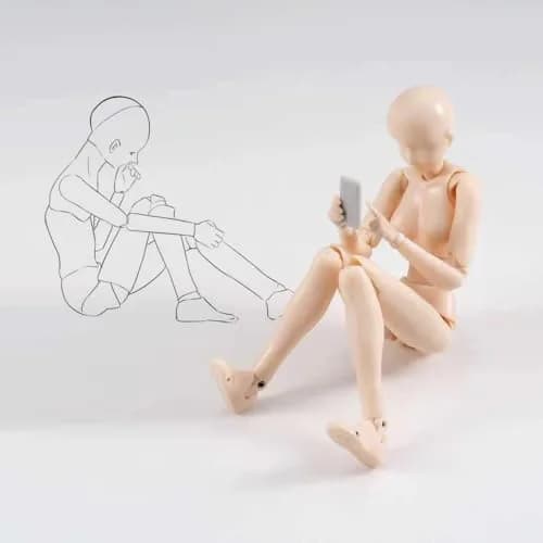 Haniforever Female Artist Manikin Figure 12.7cm (5 in) | Posable for Sketching & Painting thumbnail 2