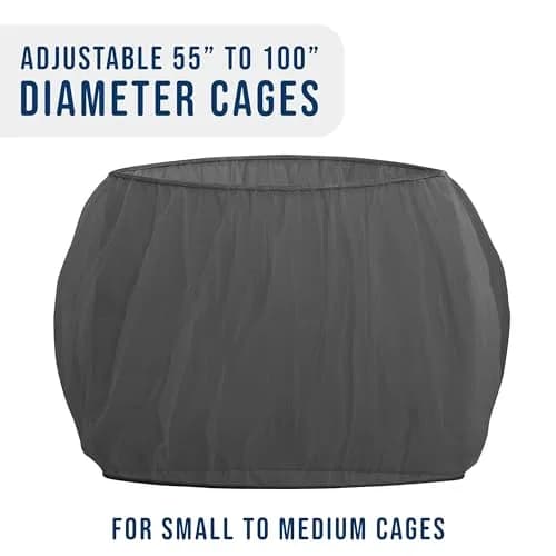 KNUTI Universal Bird Cage Seed Catcher Mesh Skirt Cover 100-in Black | Effortless Fit & Easy to Clean thumbnail 4