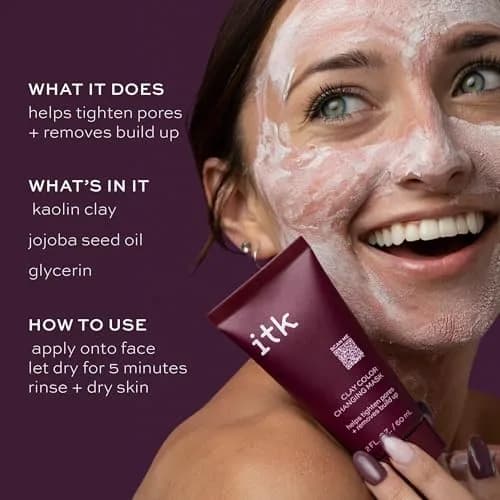 I.T.K. Clay Color Changing Mask 2 oz | Pore Tightening & Oil Absorption for All Skin Types thumbnail 2