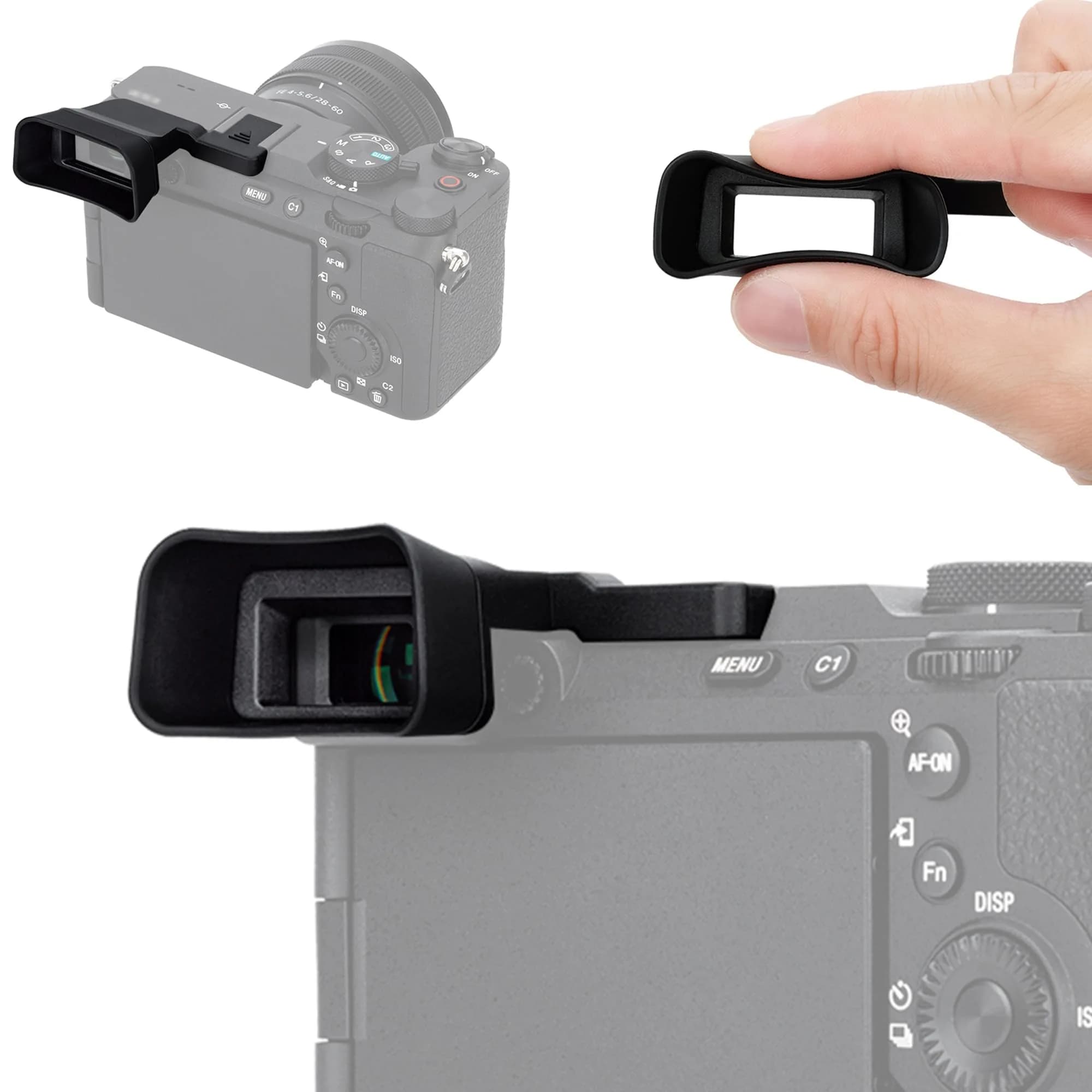 Kiorafoto Extended Eyecup for Sony Alpha A7CII A7CR Cameras | Blocks Stray Light & Protects Viewfinder