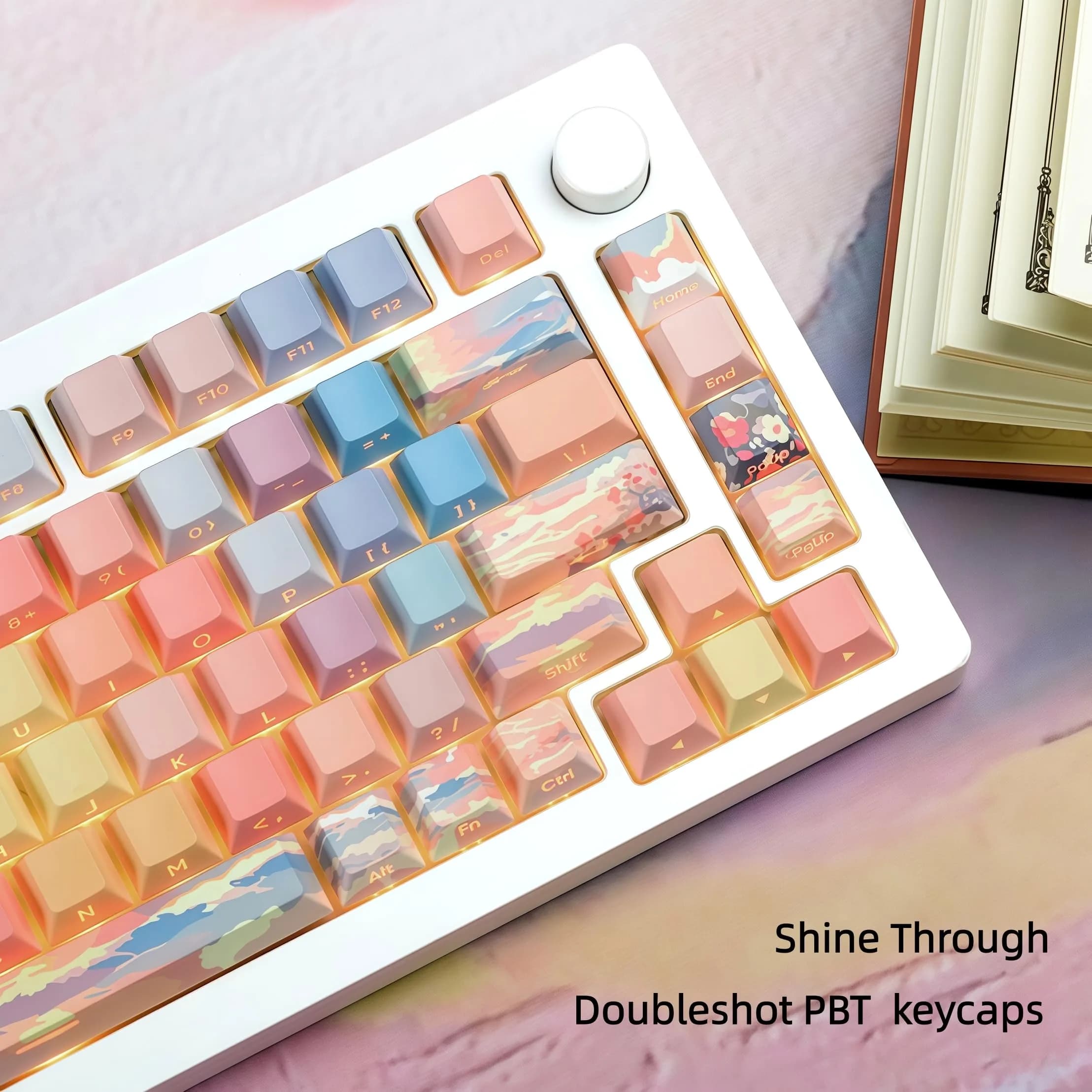dagaladoo Colorful Sunset Double Shot PBT Keycaps Set | 130 Keys, Cherry Profile, Shine Through - view 3
