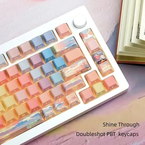 dagaladoo Colorful Sunset Double Shot PBT Keycaps Set | 130 Keys, Cherry Profile, Shine Through thumbnail 3