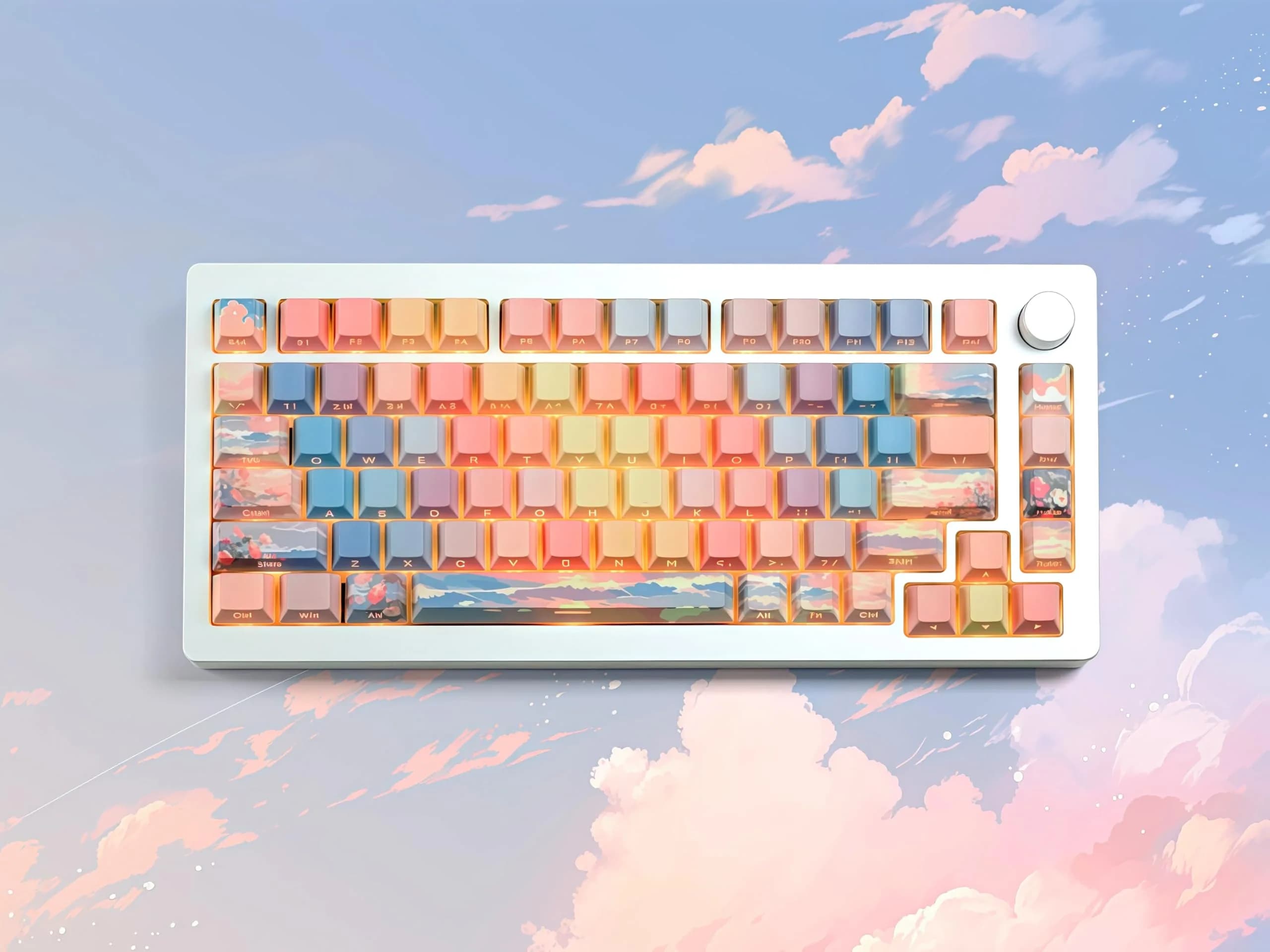dagaladoo Colorful Sunset Double Shot PBT Keycaps Set | 130 Keys, Cherry Profile, Shine Through - view 4
