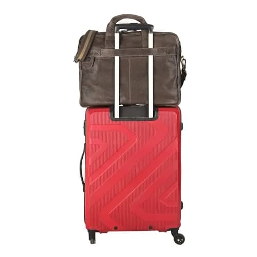 KomalC 16 Inch Leather Laptop Messenger Bag for Men & Women, Office Satchel | Premium Buffalo Leather Briefcase thumbnail 2