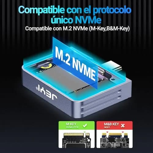 JEYI i9 Zebra 2230C Wire-Free M.2 NVMe Enclosure 40mm | USB-C 10Gbps Portable SSD Adapter thumbnail 5