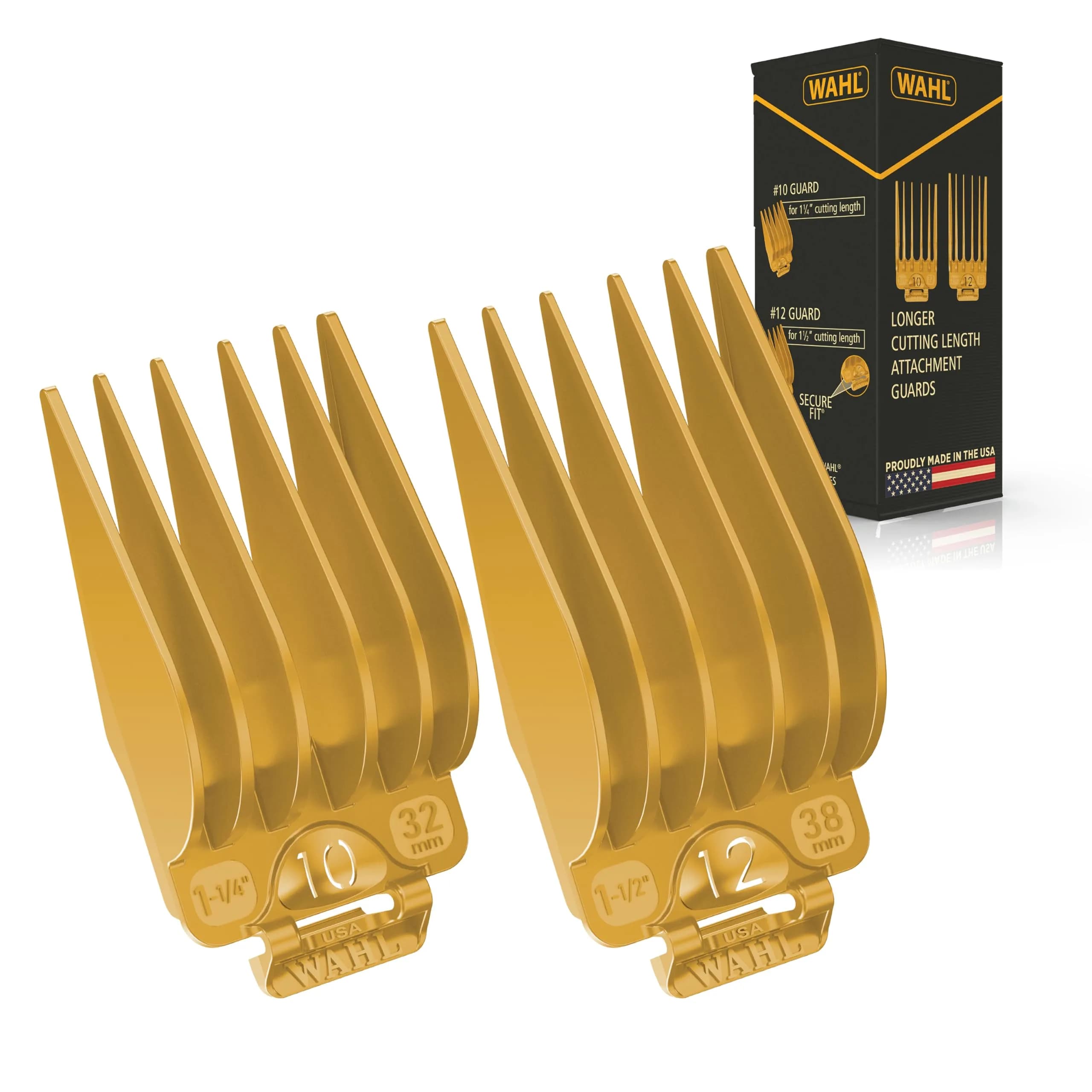 Wahl Secure Fit Attachment Guard Set, #10 (1-1/4") & #12 (1-1/2") | Genuine USA Import for Long Haircuts - main product image