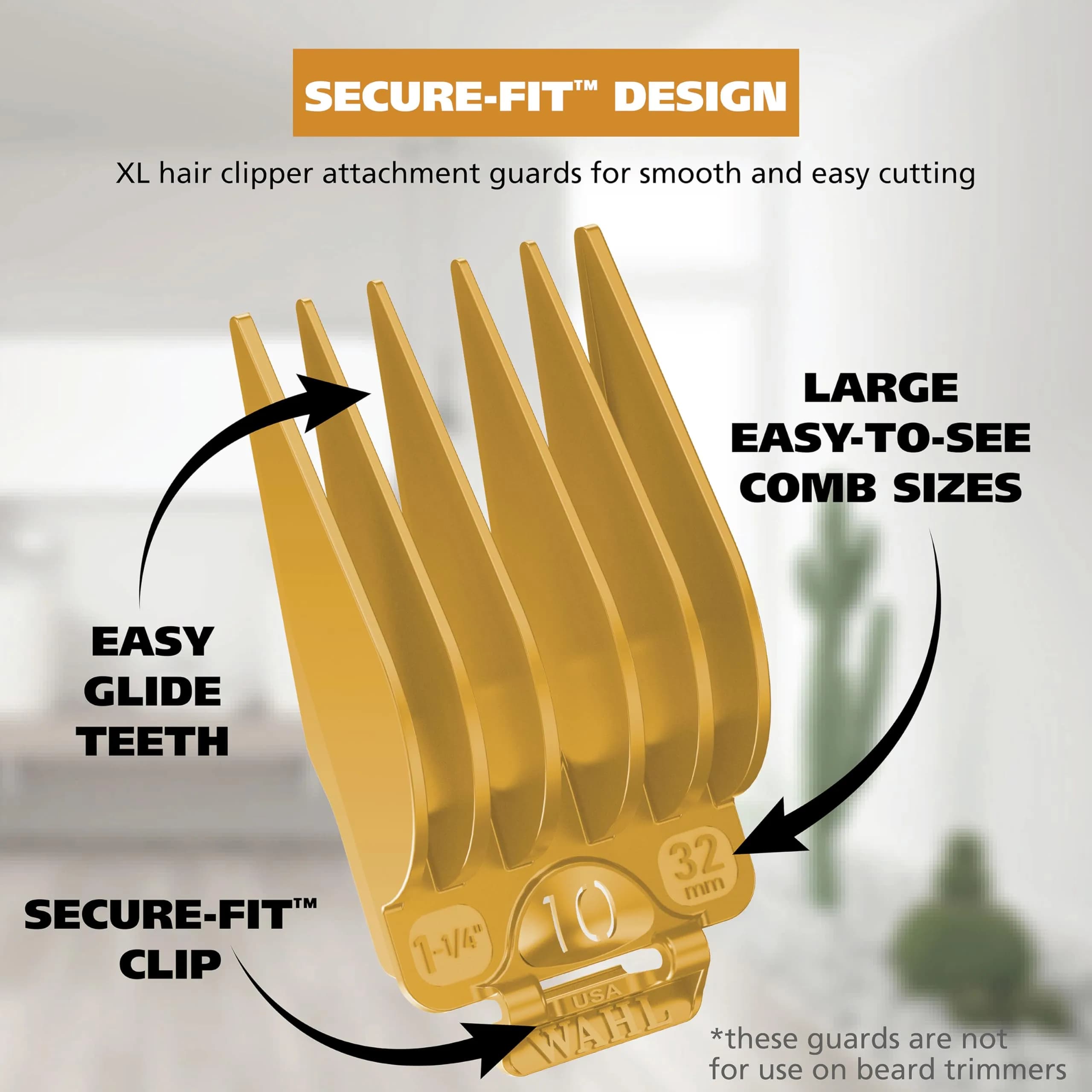 Wahl Secure Fit Attachment Guard Set, #10 (1-1/4") & #12 (1-1/2") | Genuine USA Import for Long Haircuts - view 3